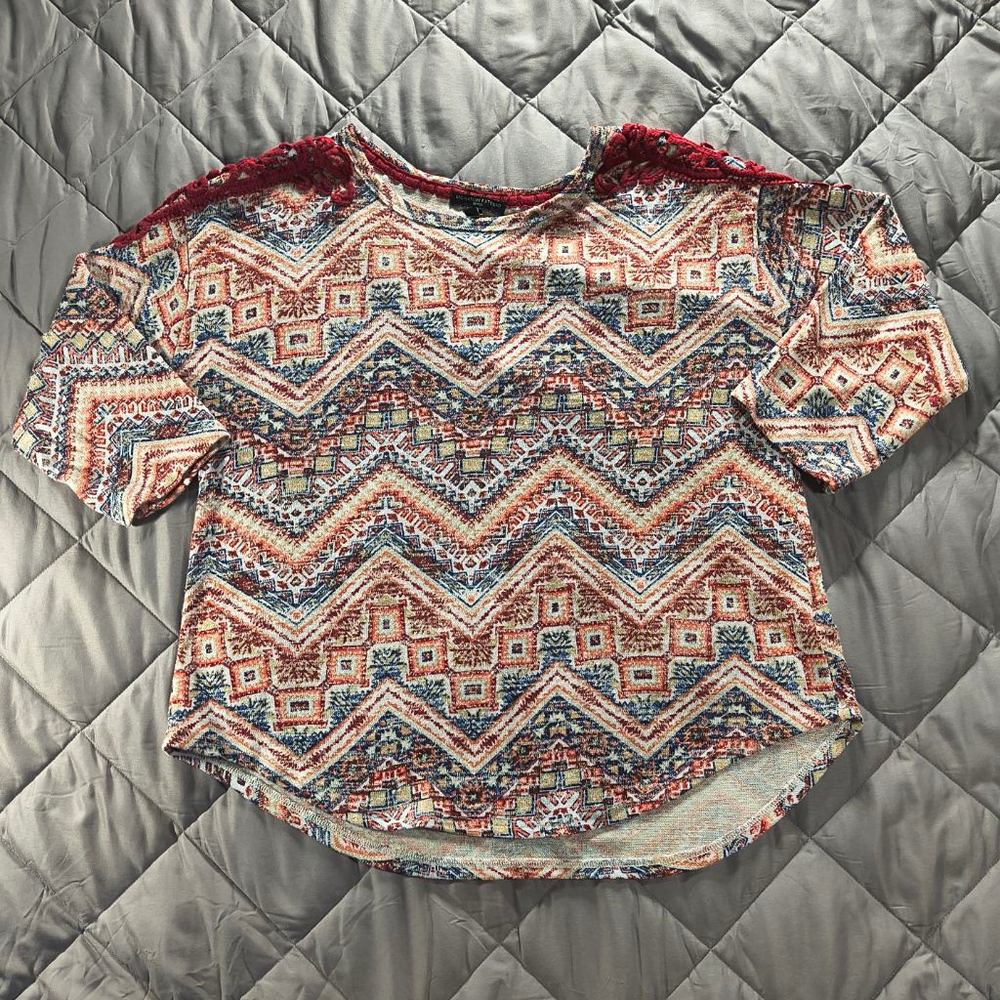 (PXL) Women's Signature Studio Multicolor Knit Three-quarter Sleeve Blouse